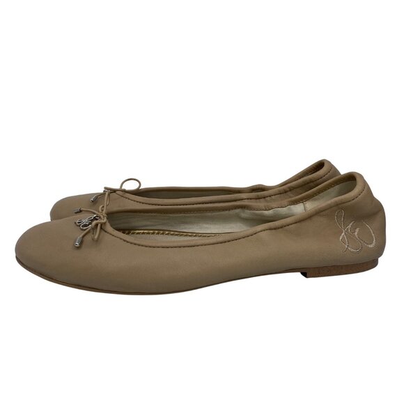 Sam Edelman Classic Felicia Tan Leather Round toe Ballet Flats Women’s size 10 - Picture 3 of 12